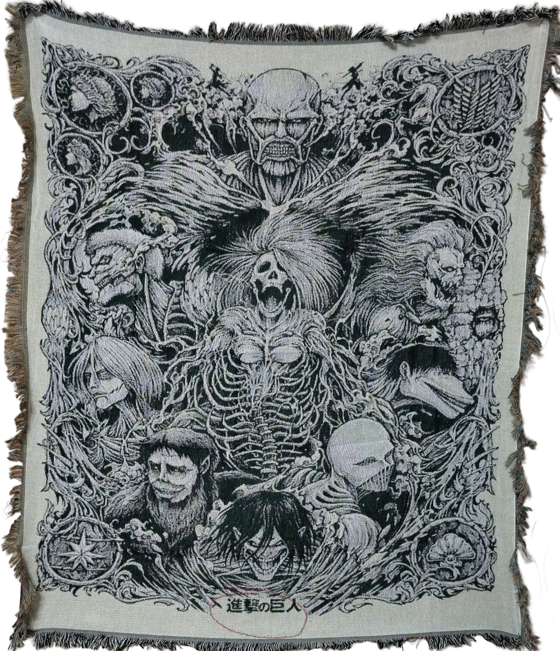 Гобелен Гобелен Attack on Titan (кошмар титанов — ч/б офорт)
