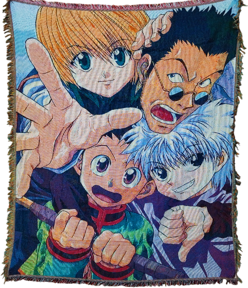 Гобелен Гобелен Hunter x Hunter (HxH — Гон и Киллуа, Курапика и Леорио, яркий постер)